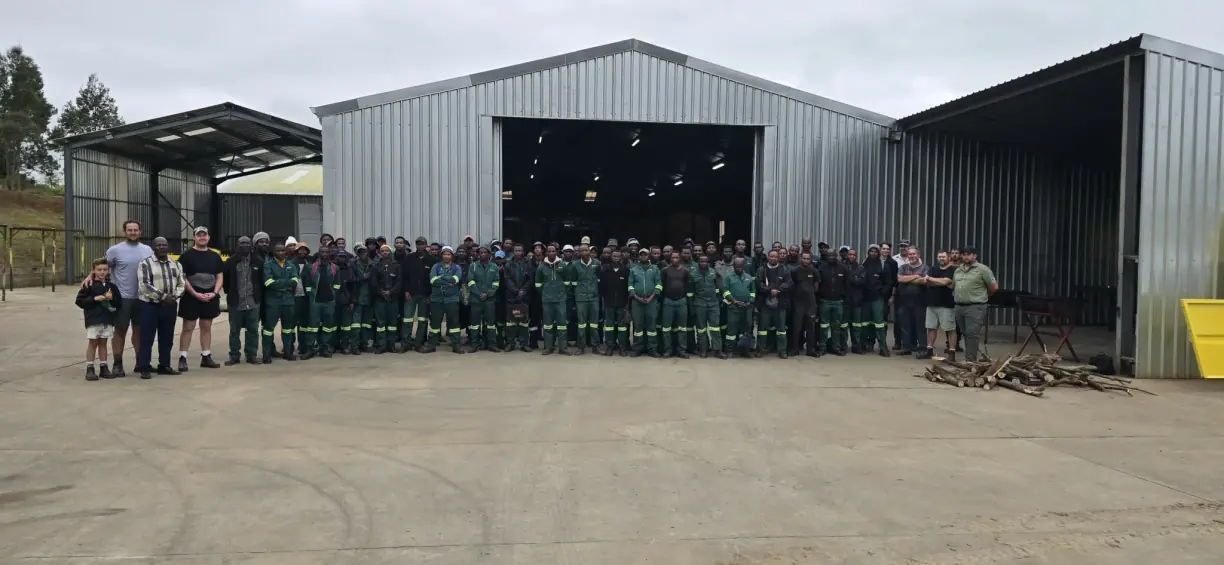 Jedidiah Equipment team standing outside the workshop